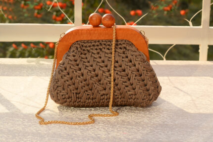 Small bag with wooden frame